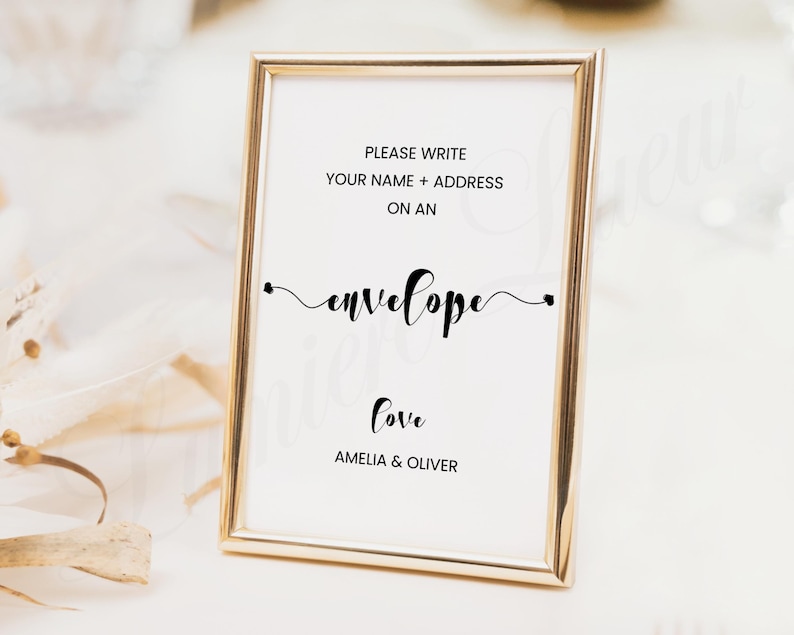 Write Your Address Envelope Sign Template, Minimalist Address the ...