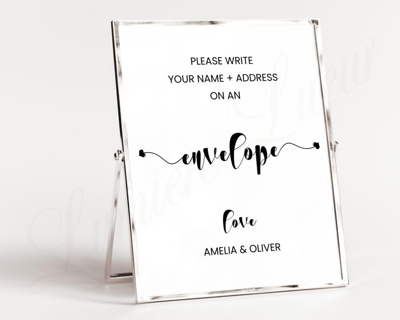 Write Your Address Envelope Sign Template, Minimalist Address the ...