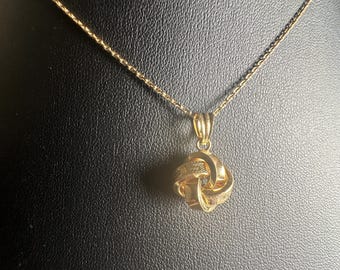 18K Solid Gold Chain, Love Knot Necklace, Cable Chain, Dainty Necklace, Best Gifts For Her, Necklaces For Women, Solid Gold Jewelry,