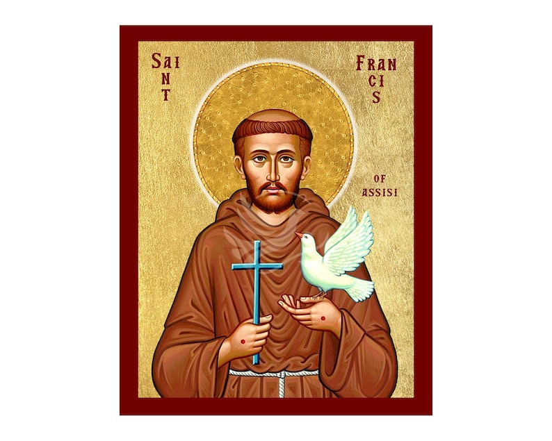 Saint Francis of Assisi Icon, Handmade Christian Icon of Saint Francis ...
