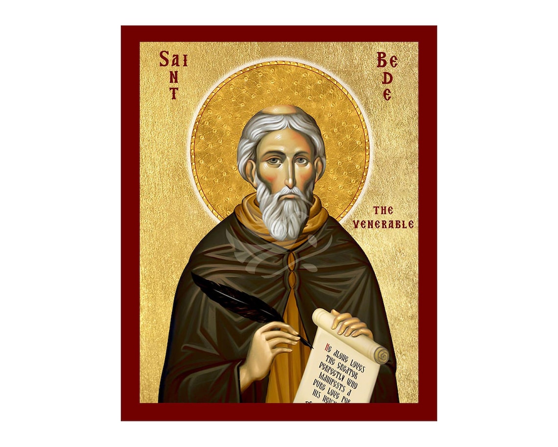 Saint Bede the Venerable Icon, Handmade Christian Icon of Saint Bede ...