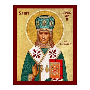 Saint Joasaph of Belgorod Icon, Handmade Religious Icon of Saint Joasaph, Byzantine Art Wall Hanging Plaque, Christian Religious Art