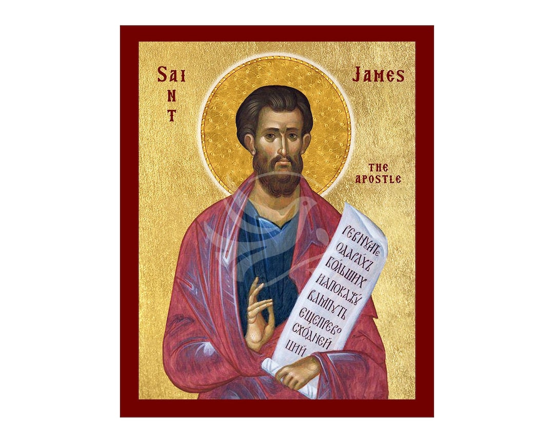 Saint James the Apostle Icon, Handmade Christian Icon of Saint James ...