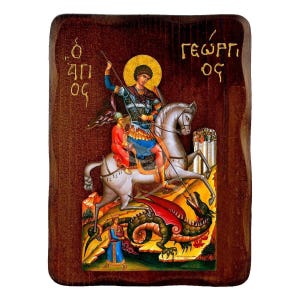 St. Georg Ikone, Handgemachte griechisch-Schule Ikone von St. Georg, byzantinische Kunst Wandbehang, religiöses Geschenk, christliches Dekor