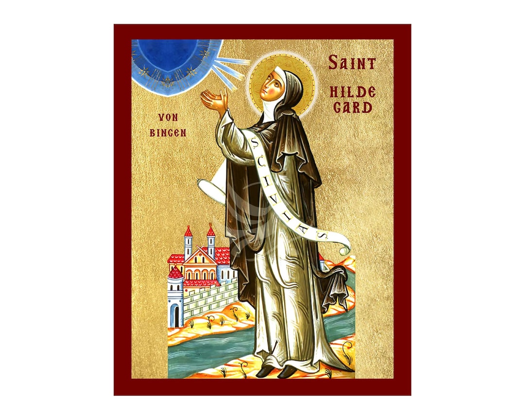 Saint Hildegard of Bingen Icon, Handmade Religious Icon of Saint ...