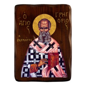Ikone des Heiligen gregori, Handgemachte griechisch-öffnung Ikone des Heiligen gregori, byzantinische wandbehang, religiöses Geschenk, christliches Dekor