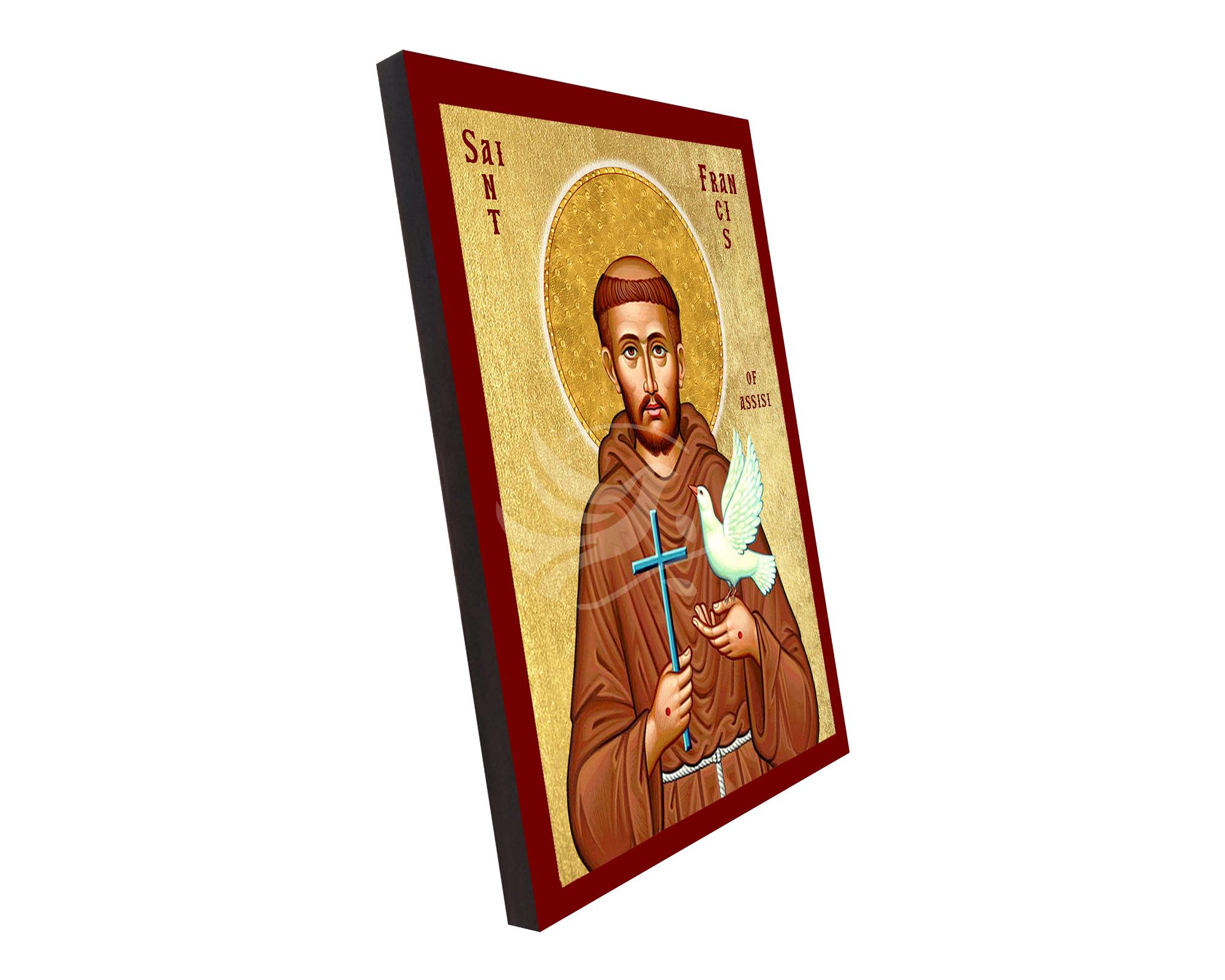Saint Francis of Assisi Icon, Handmade Christian Icon of Saint Francis ...