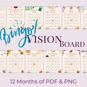 Editable Bingo Vision Board, 2025 Bingo Vision Board, Vision Board Template, 2025 Bingo Card Template, Bucket List, Couples Goals, Canva Pro
