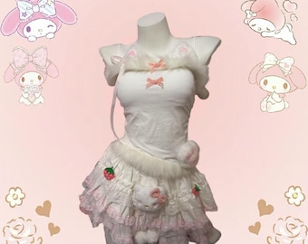 Różowy i biały zestaw My Melody