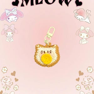 Cute Kawaii Crochet Cat Keychain