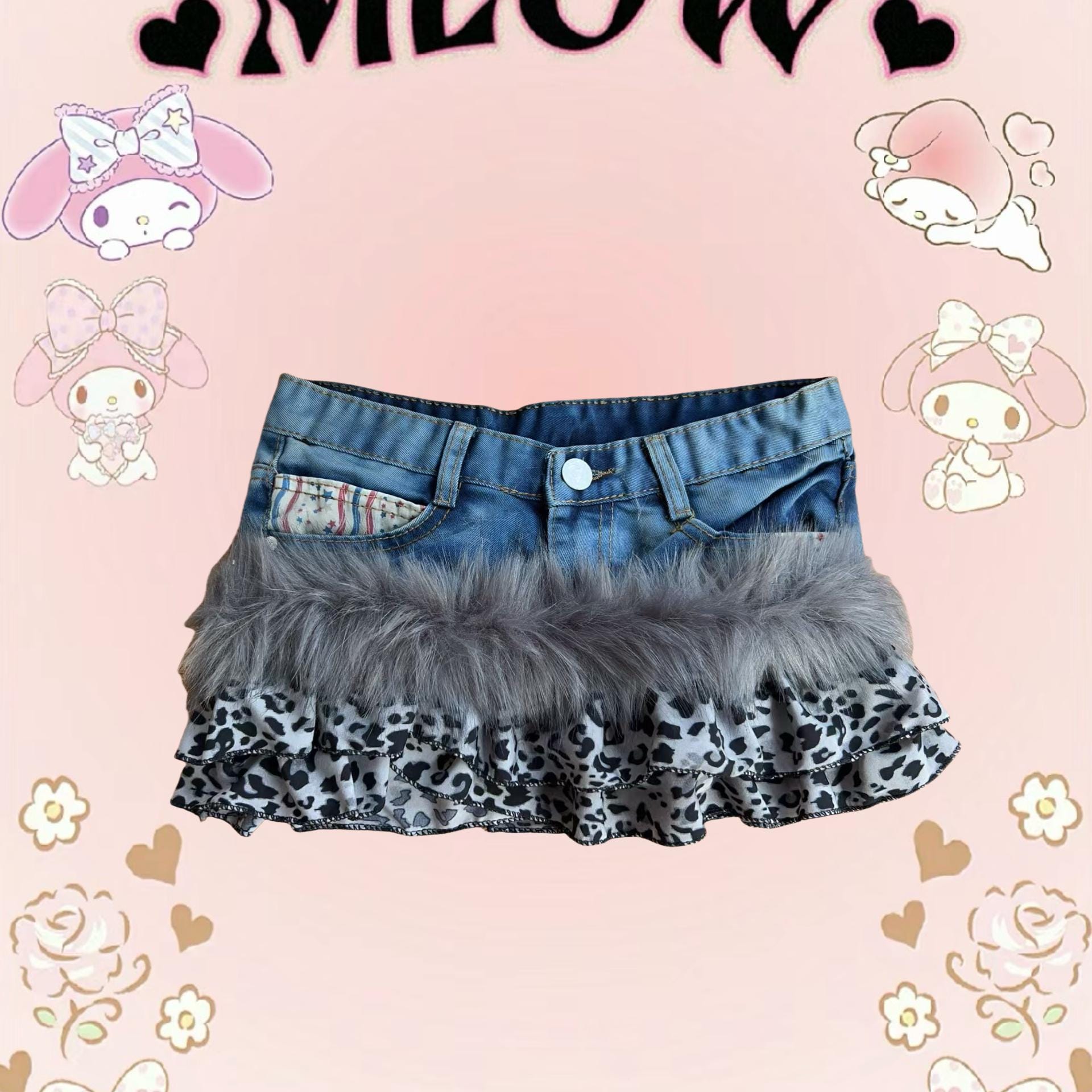 Ruffles Gonna Azzurra Bershka Minigonna In Denim Y2k Italia