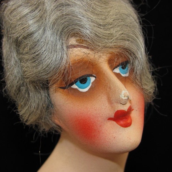 Fabulous large size Art Deco Style half doll, made in Germany