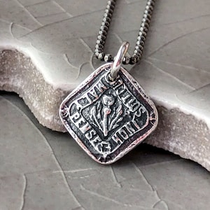 Silver Thistle Pendant, Symbol of Chivalry, Order of the Garter, &quot;Honi soit qui mal y pense&quot;, Symbol of Knighthood, Small Thistle Charm