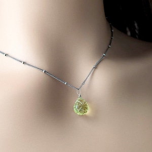 Carved Lemon Quartz Necklace, Light Yellow Crystal Pendant, Dainty Lemon Quartz Crystal Pendant Necklace, Minimalist Jewelry, Gift for Her