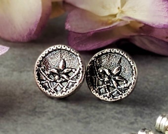 Silver Victorian Flower Earrings | Star of Bethlehem Flower Studs | Handcrafted Sterling Silver | Victorian Inspired Jewelry Gift for Her