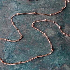 Rose Gold Filled Beaded Satellite Chain: Custom Length Layering Necklace