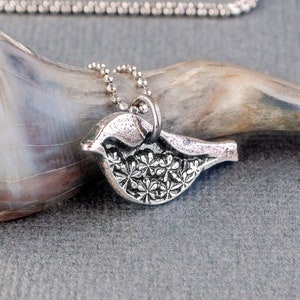 Sterling Silver Chickadee Pendant, Little Bird, My Little Chickadee, Songbird Jewelry, Ornithophile Gift, Bird Lover Gift, Recycled Silver