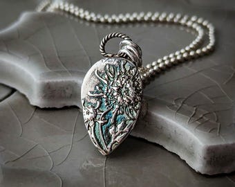 Scottish Thistle Pendant: Sterling Silver Embossed Flower, Resilience & Protection Jewelry, Scotland Heritage Gift