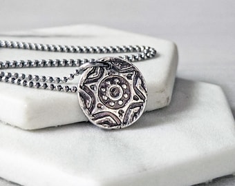 Artisan Sterling Silver Star of David Pendant: Judaica Necklace