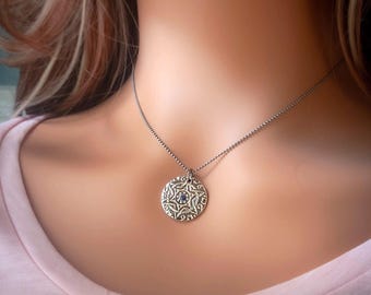 Art Nouveau Inspired Star of David Pendant: Fine Silver and Sapphire, Spiritual Talisman Jewelry