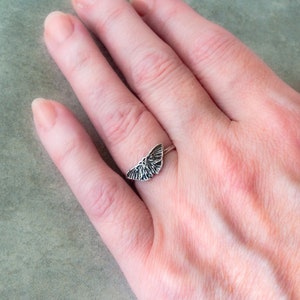 Artisan Sterling Silver Moth Ring: Whimsical Goth Jewelry