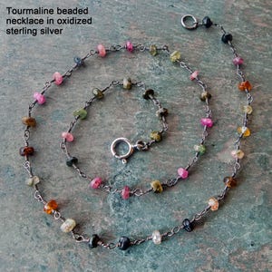 Sterling Silver Gemstone Rosary Chain: Dainty Layering Necklace image 8