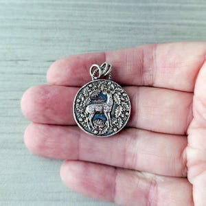 Sterling Silver Wax Seal Woodland Stag Pendant: Artisan Handcrafted Deer Talisman Necklace image 5