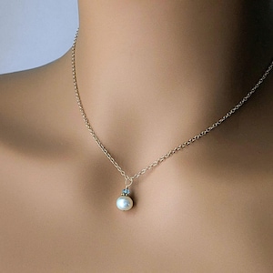 Freshwater Pearl Pendant Necklace: Swiss Blue Topaz, 14k Gold Filled Chain