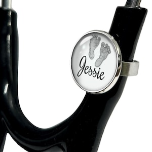 Personalized Stethoscope Name Tag: Adjustable Aluminum Band, Doctor Nurse Gift