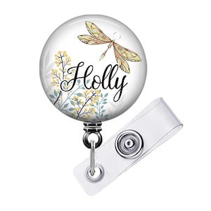 Personalized Dragonfly Badge Reel: Custom Nurse/Doctor ID Holder