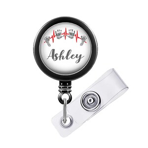 Retractable badge reel with design size choice 1 inch Plain extends to 34 inches