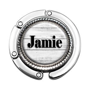 Faltbarer personalisierter White Board Geldbörse Haken für Frauen - Monogramm Taschenbügel für Tisch oder Schreibtisch - Hochzeitsgeschenk 575