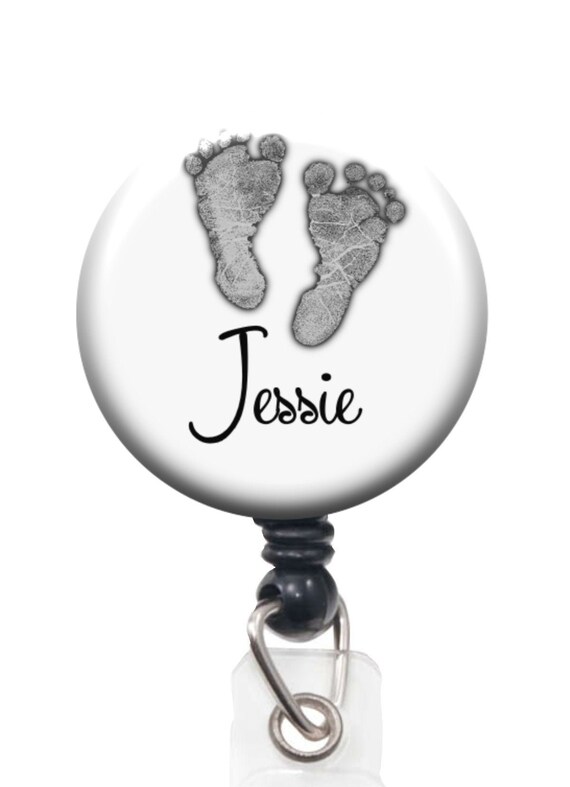Carrete De Insignia De Huellas De Bebe Personalizadas Etsy