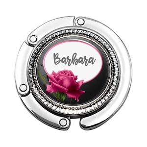 Rosen (6 Farben) faltbare Frauen Geldbörse Haken Taschenbügel für Tisch oder Schreibtisch Brautjungfer Geschenk 123