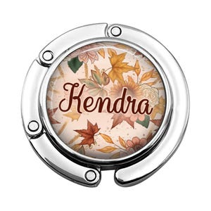 Personalisierte Herbst Blätter Faltbare Geldbörse Haken - Benutzerdefinierte Name oder Monogramm - Herbst Favor Geschenk