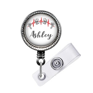 Retractable badge reel with design size choice 1 inch Rope extends to 34 inches