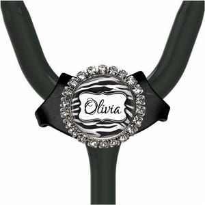 Zebra Stripes Stethoscope Tag: Personalized Nurse ID