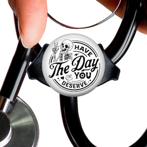 Personalized Skeleton Stethoscope Name Tag: Funny Nurse Gift
