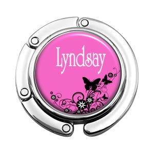 Personalized Butterfly Flower Folding Purse Hanger
