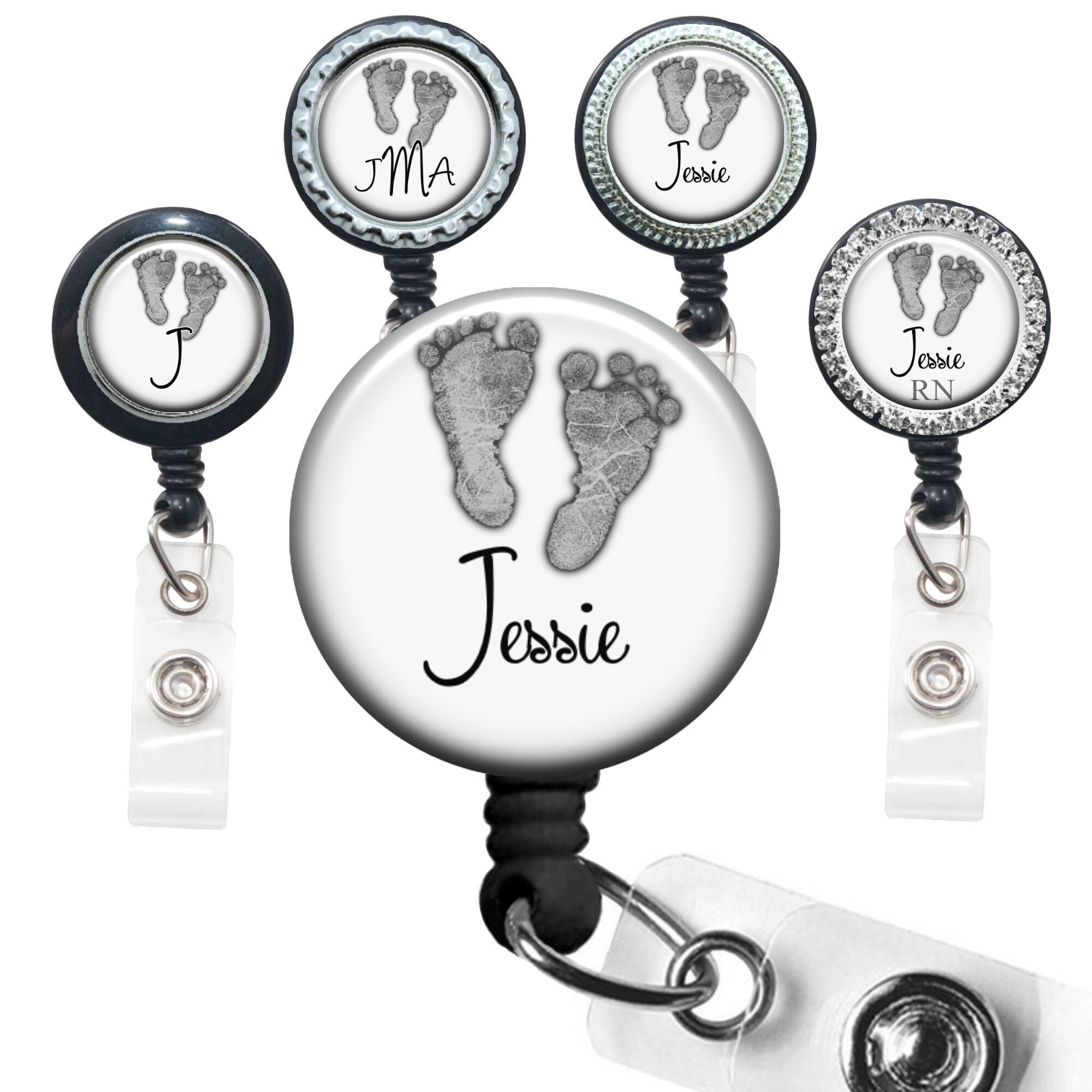 Retractable ID Badge Holder Pediatric RN Nurse Badge Badge Clip Nurse Baby Feet Mylar Badge Reels Name Badge Reel Name Badge Holder Retractable ID Badge Holder Pediatric RN Nurse Badge Badge Clip Nurse Baby Feet Mylar Badge Reels Name Badge Reel Name Badge Holder