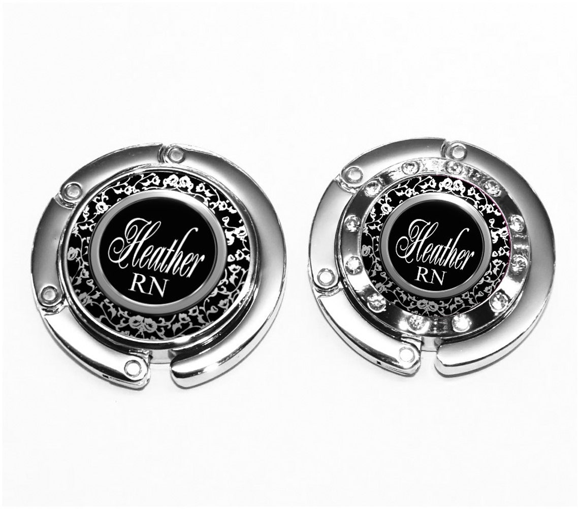 Folding Purse Hanger Personalized Floral Vines Bag Hook in 4 Etsy