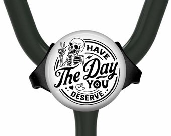 Adjustable Steth ID Skeleton Nurse Gift with Sarcastic Humor - Funny Stethoscope Name Tag for Your Well-Deserved Day 902