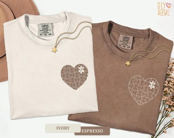 Comfort Colors® Matching Heart Puzzle Shirt, Personalized Couple Tee, Anniversary Gift
