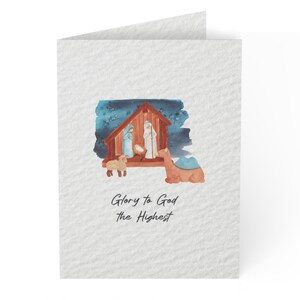 Nativity Christmas Card, Religious Christmas Card, Christian Christmas Card, Glory to God the highest, Seasonal Card, Printable Card
