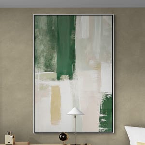 Abstrakter Wandbild Grün-Weiße Leinwand Druck Moderne Kunst Abstrakte Kunst Geschenk für Chef Büro Leinwanddruck