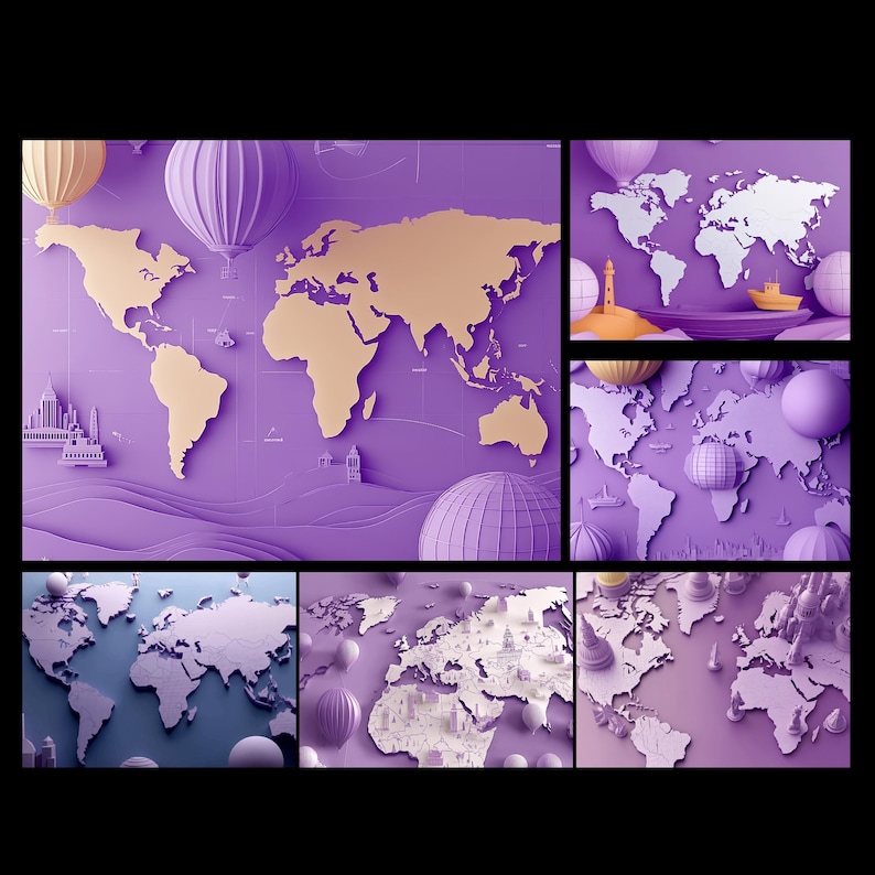 World Map Kids Backdrop: Online Learning Background (digital Download ...
