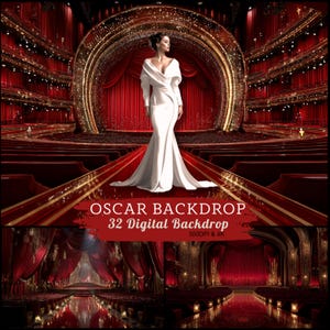 Oscar Ceremony Red Carpet Backdrop: Hollywood Party Decor (32 Digital Download)
