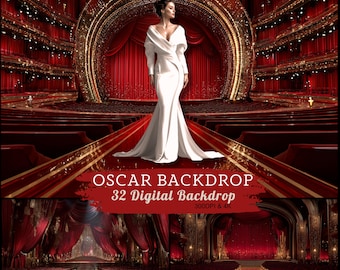Oscar Ceremony Red Carpet Backdrop: Hollywood Party Decor (32 Digital Download)