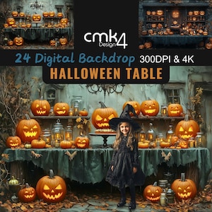 24 Pumpkin Patch Halloween Backdrops: Spooky Lantern Designs (Digital Download)