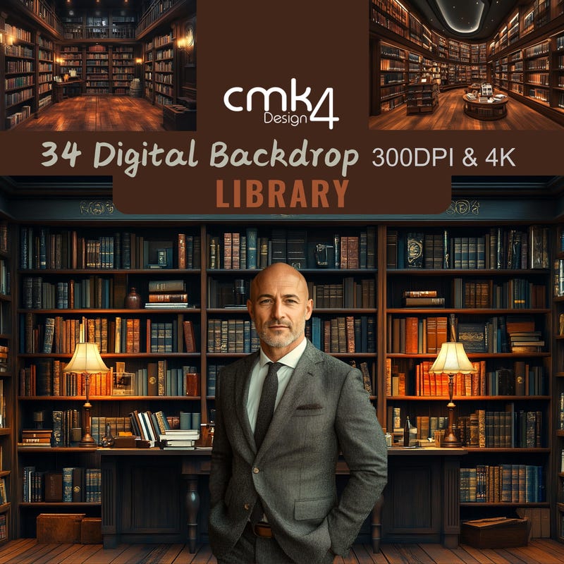 Library Background for Teams - Etsy